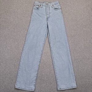 Levi's Ribcage Straight Ankle Jeans Women's 23 (22x26) Light Wash Button Fly